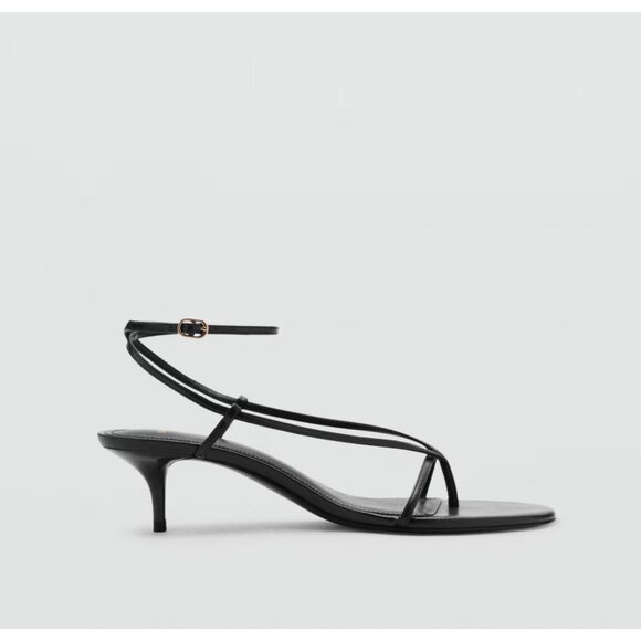 MANGO MNG Heeled Strappy Sandals Thin Strap Kitten $80 NWOB 39 - Picture 5 of 7